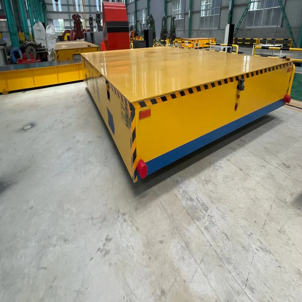 Industrial 30t Electric Flat Cart for Coil Yard Transport with Rail System