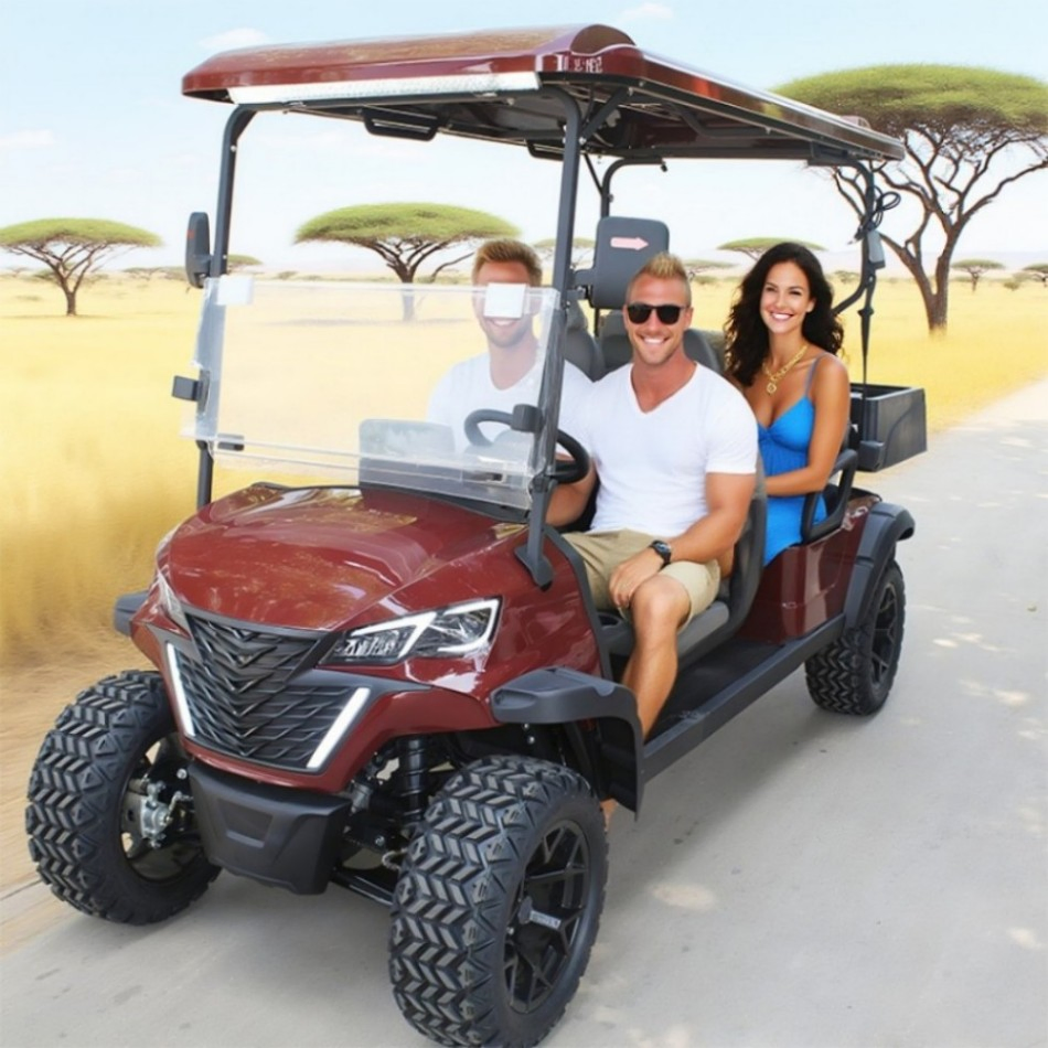 High-Power 4-Seater Electric Golf Cart with Lift Kit Cargo Rear Seat for off-Road Resorts Rental High Performance Shuttle Buggy