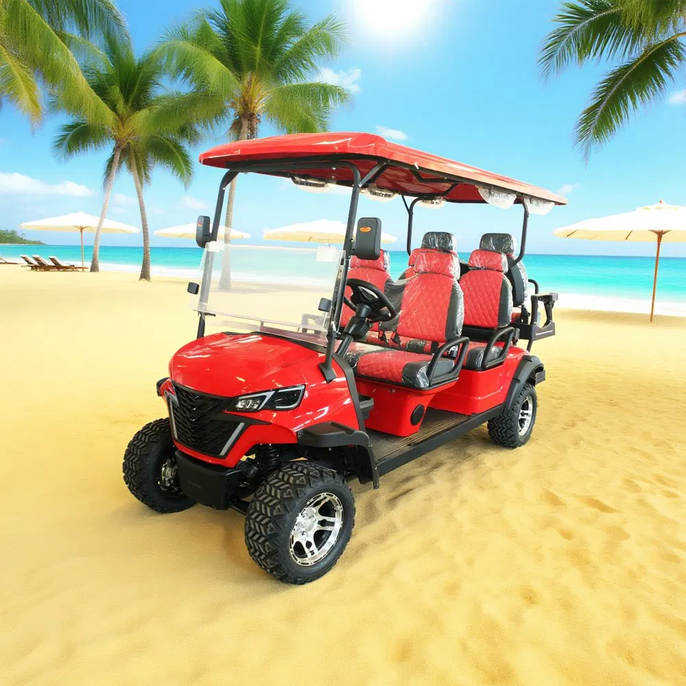 4 Wheel 6 Seats Golf Cart Electric Folding off-Road Scooter Golf Cart Scooter Electric Trolley