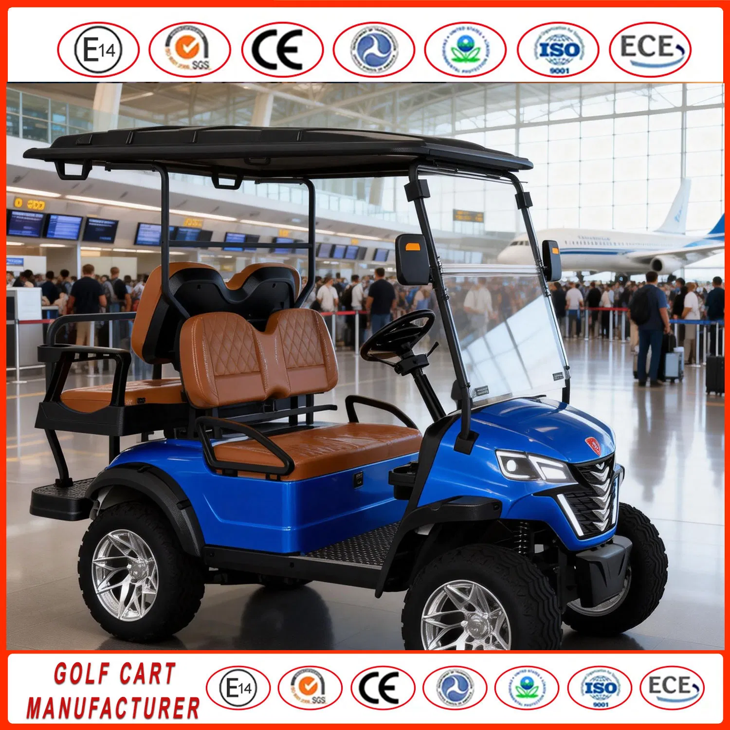 Zlingcar Scenic Spot Dedicated 4-Seater Electric Golf Cart Price Tourist Transfer Shuttle Resort Reception Cart From China