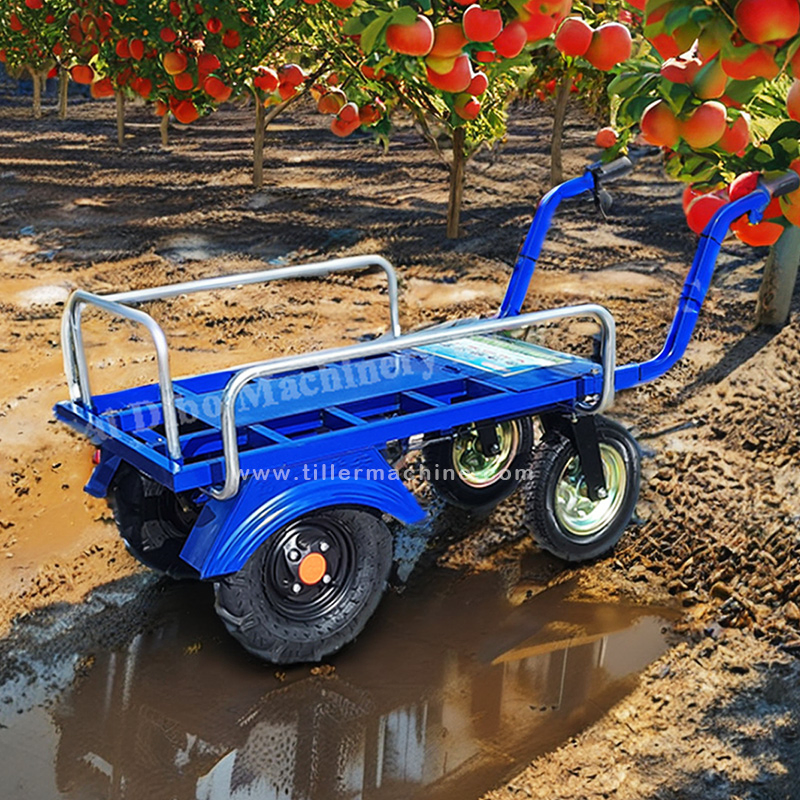 OEM Industrial Warehouse Electric Trolley Cart Agricultural 3 Wheels Wheelbarrow Home Handling Farming Orchard Climbing Transport Four-Wheeled Trolley