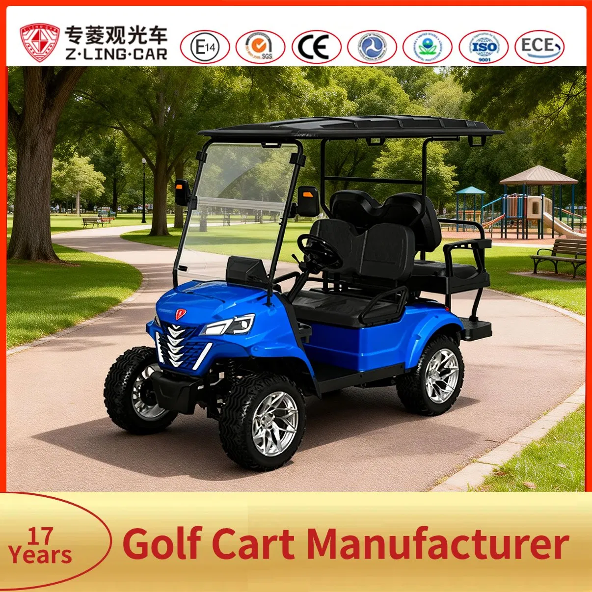 Zlingcar Farm and Ranch Utility Golf Cart Electric Vehicle with Tow Hitch off Road Golf Cart