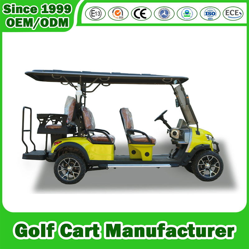 Gold Cart Manfuacturer Customized 2+2 4 Seat Club Car Electric Buggy Hunting Utility 4 Wheel Lithium Battery Motors Trolley Electric Golf Cart with Solar Panel