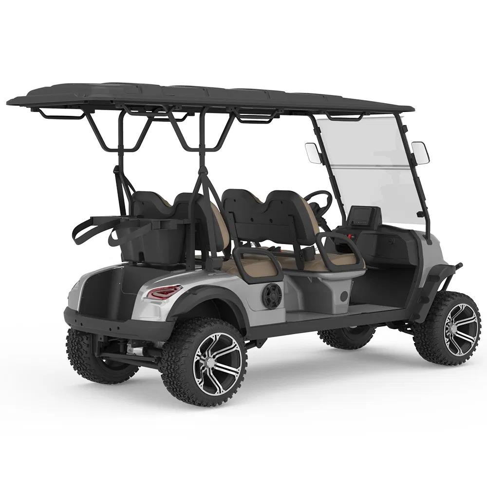 Borcart Supply High Speed Electric Golf Cart 4 Seater 48V 72V Lithium Battery Golf Cart with 10" &amp; 14" Road Tyres