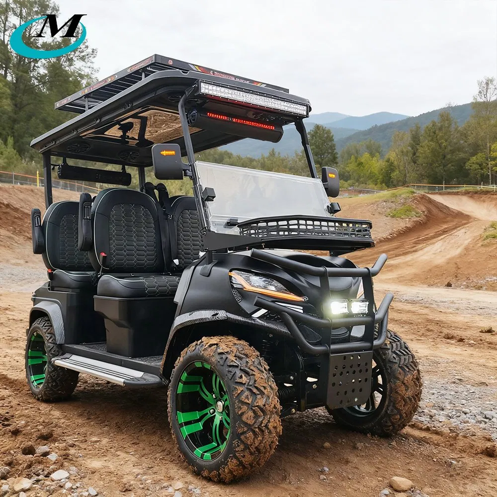 All Terrain Lifted Cheap Small Electric Sightseeing Club Buggy Carply Lithium Battery Facing Foward 2+2/4/6 Seater Person 48/60/72V off Road Golf Cart