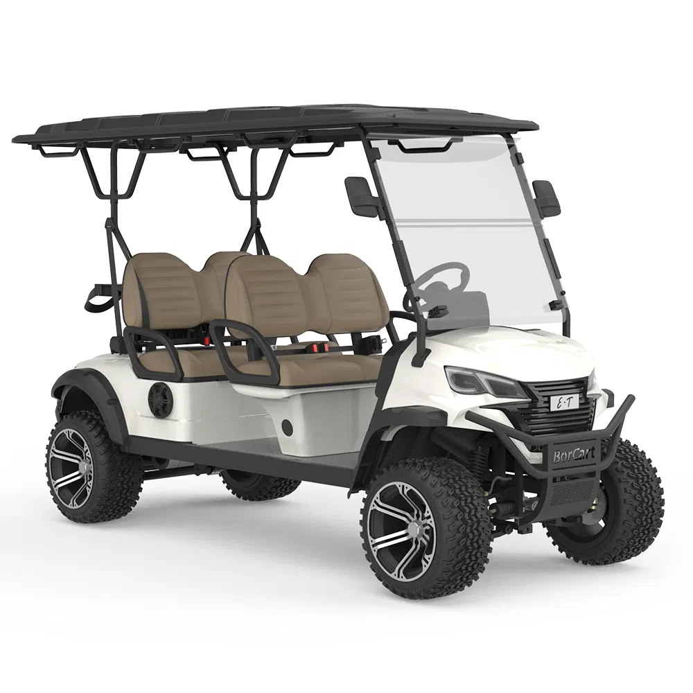 Borcart Supply High Speed Electric Golf Cart 4 Seater 48V 72V Lithium Battery Golf Cart with 10" &amp; 14" Road Tyres
