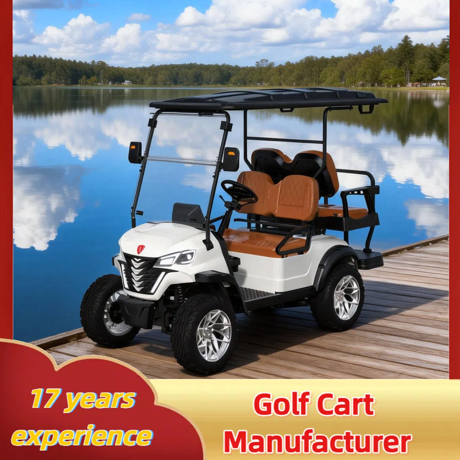 Zlingcar 4 Seater Electric Golf Cart Solar Charging Energy Recovery Range Upgraded Made in China