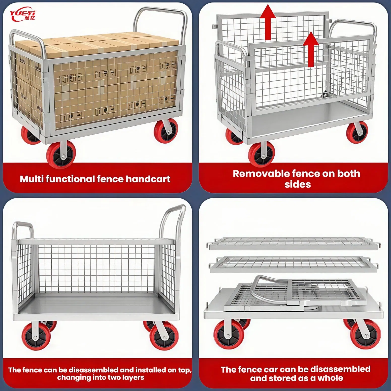 Heavy Duty Industrial Transport Cart for Efficient Material Handling and Warehouse Logistics Large Capacity Metal Roll Containers