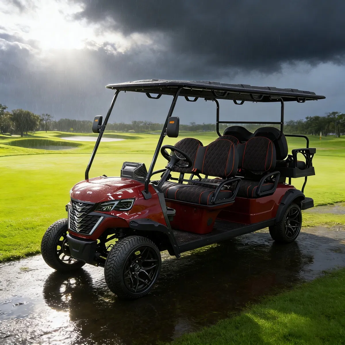 B+1 Model 4+2 6 Seat Electric Golf Cart with Foldable Windshield