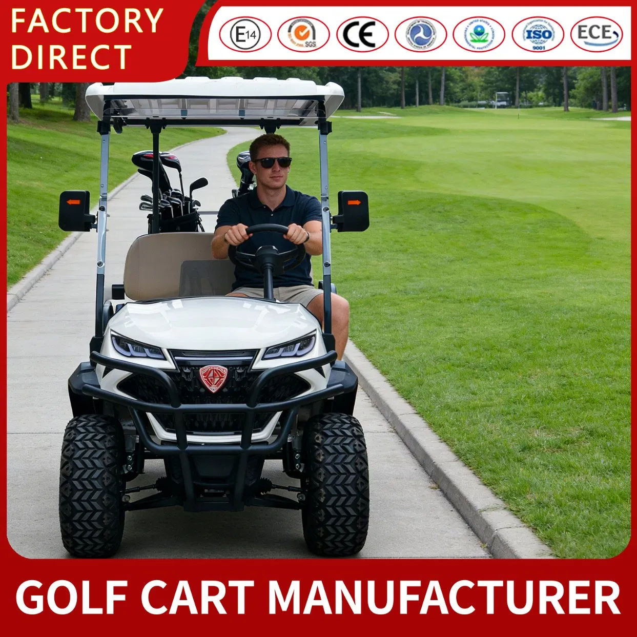 Zlingcar Luxury CE Certificate 2 Seats Golf Cart 48V 72V Lithium Battery 5kw Motor Electric Golf Cart Electric Golf Buggy for Golf Courses