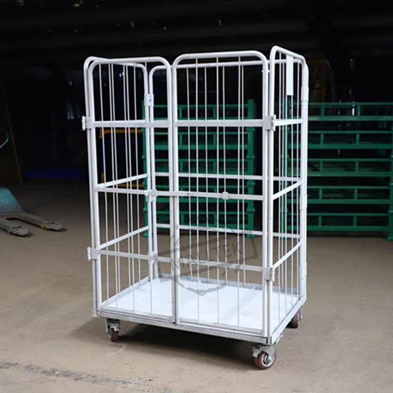 Industrial Transport Folding Nestable Metal Storage Roll Container Cart