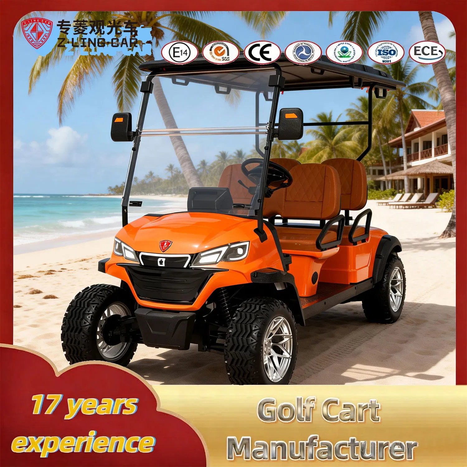 Zlingcar 4 Seat Electric Golf Cart Golf Course Fleet Procurement Large Order Discount