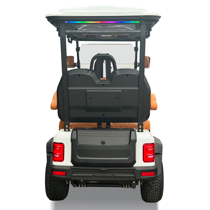 New White The Flash Mode Electric Golf Cart with 4 Seats and Lithium Battery
