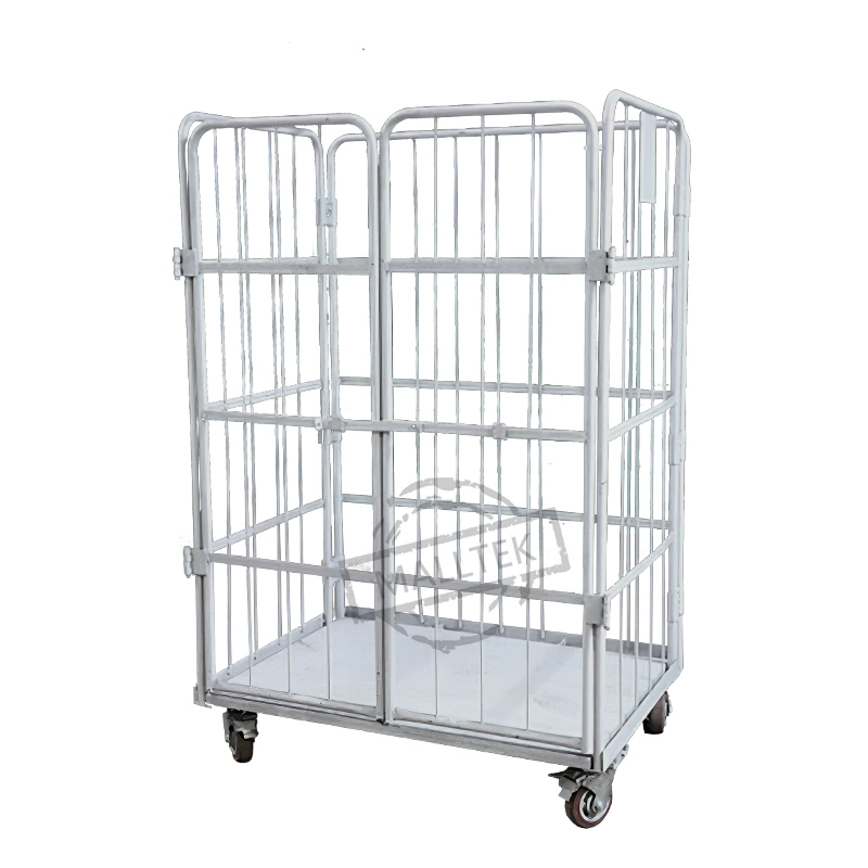 Industrial Transport Folding Nestable Metal Storage Roll Container Cart