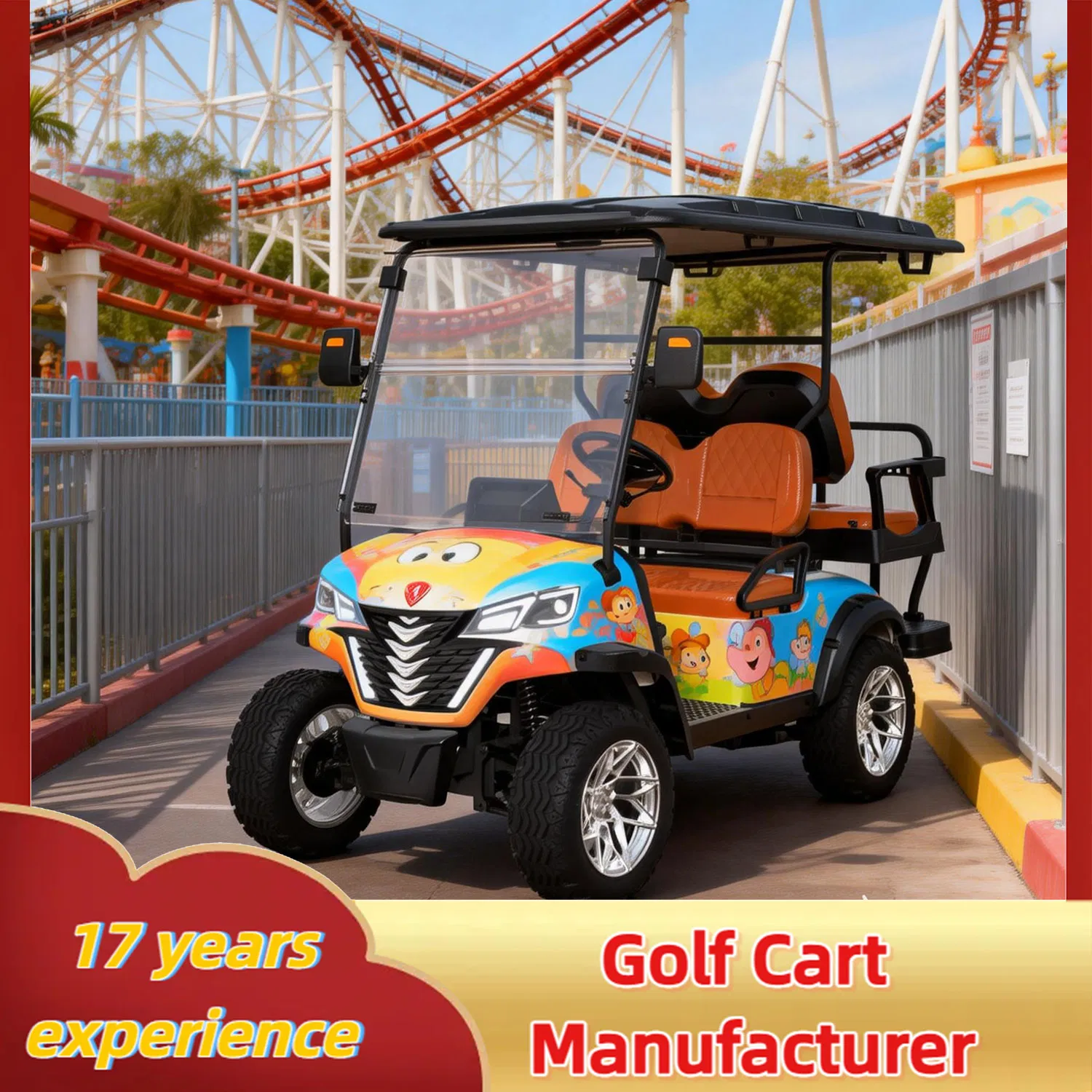 Zlingcar 4 Seater Electric Golf Cart Solar Charging Energy Recovery Range Upgraded Made in China