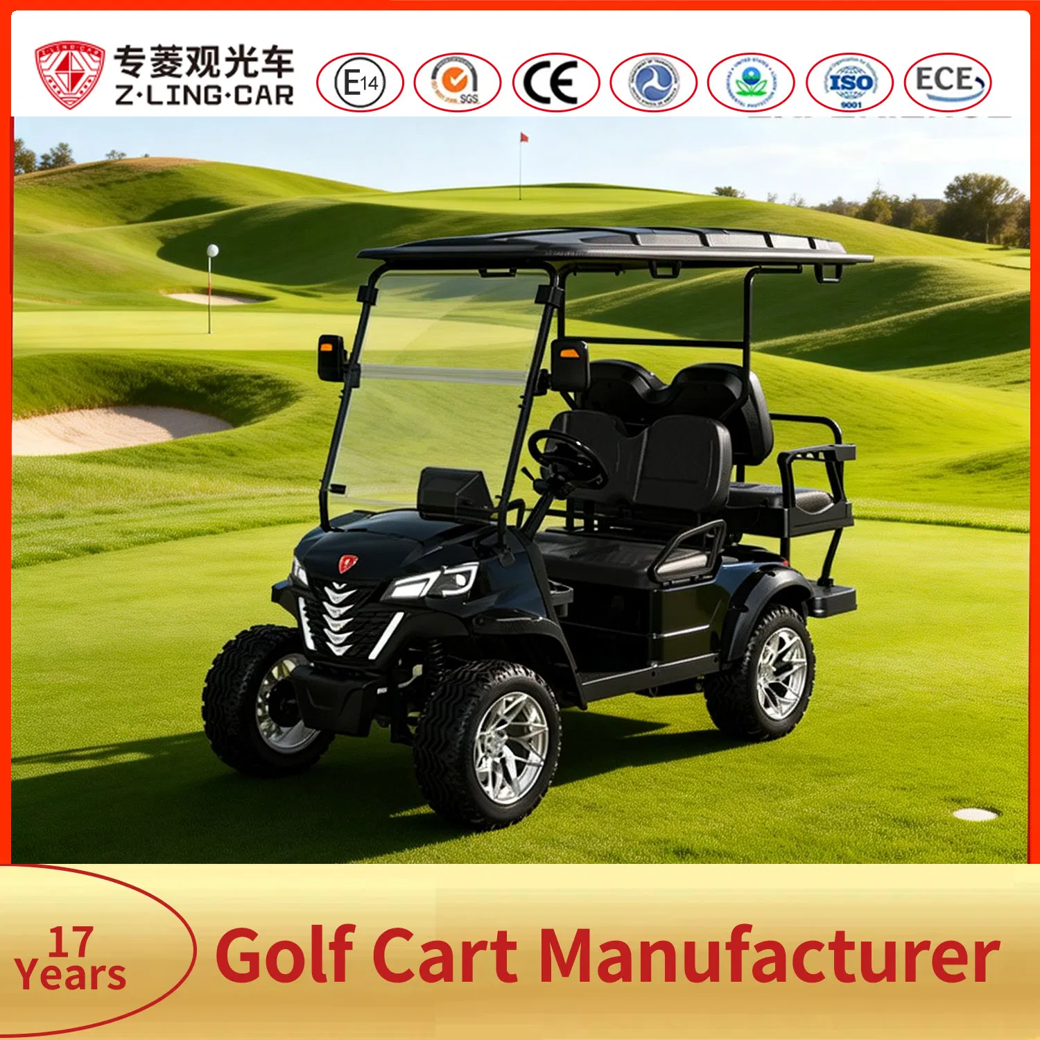 Zlingcar Farm and Ranch Utility Golf Cart Electric Vehicle with Tow Hitch off Road Golf Cart
