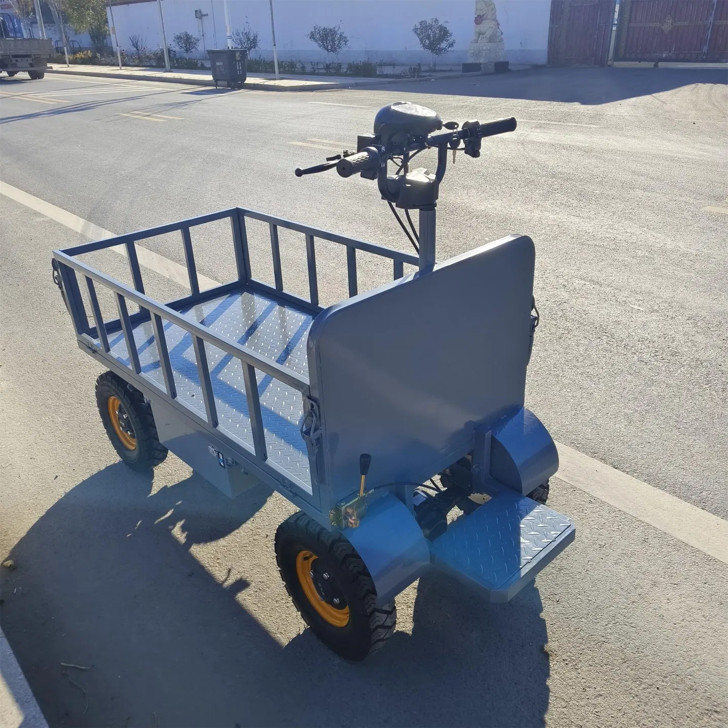 Small Steel Flat Wheel Electric Trolley Cart for Cargo Transport for Shopping Storage and Industrial Usage OEM Customizable