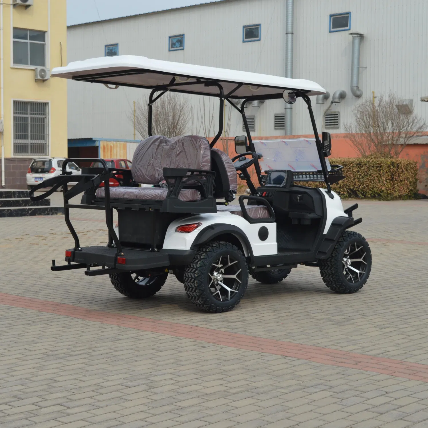 4 Passengers Electric Golf Cart Blue Color Club Car Golf Cart Airport Electric Shuttle Car