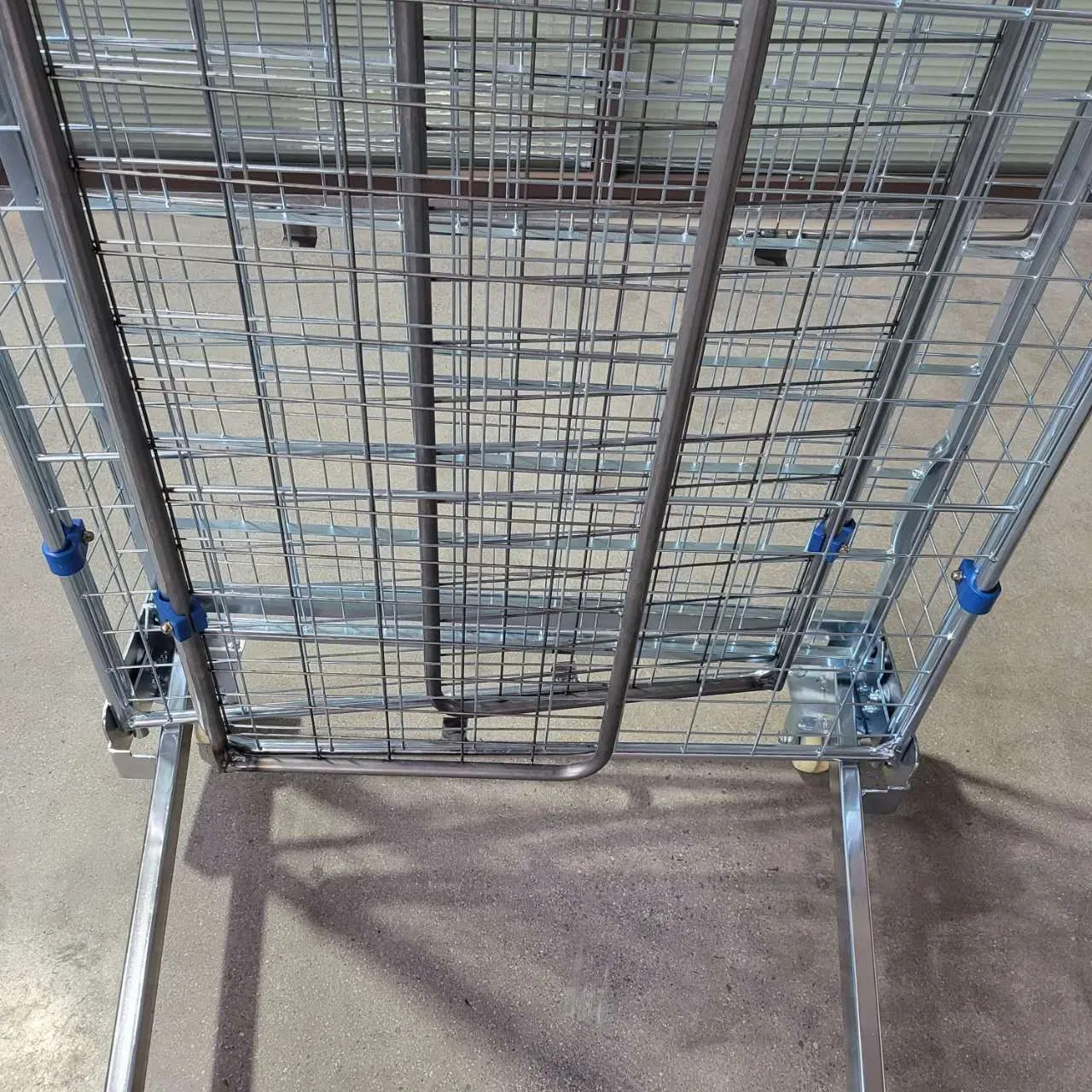 Warehouse Industrial Wire Mesh Transport Rolling Cage Tool Cart