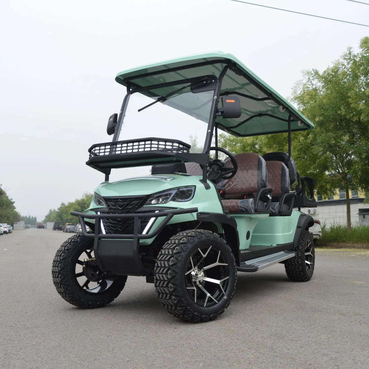 72V Lithium Battery Solar 6 Seaters off Road Electric Street Legal Luxury Golf Cart Buggy