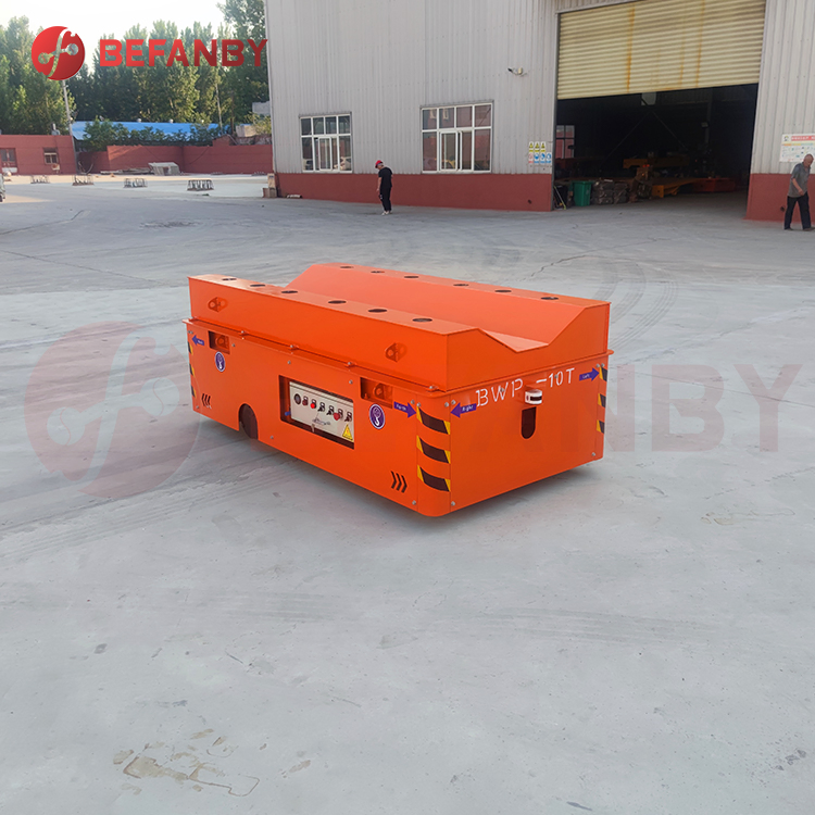 China Plant Industrial Material Transport Aluminum Coil Electric Flat Trackless Transfer Cart