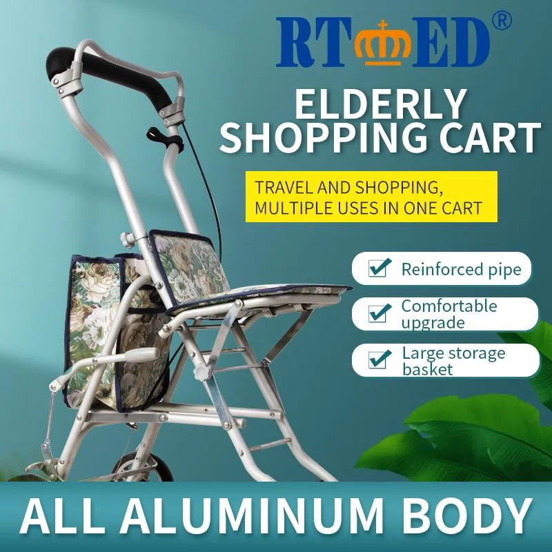 All Aluminum Alloy Foldable Seniors Shopping Cart