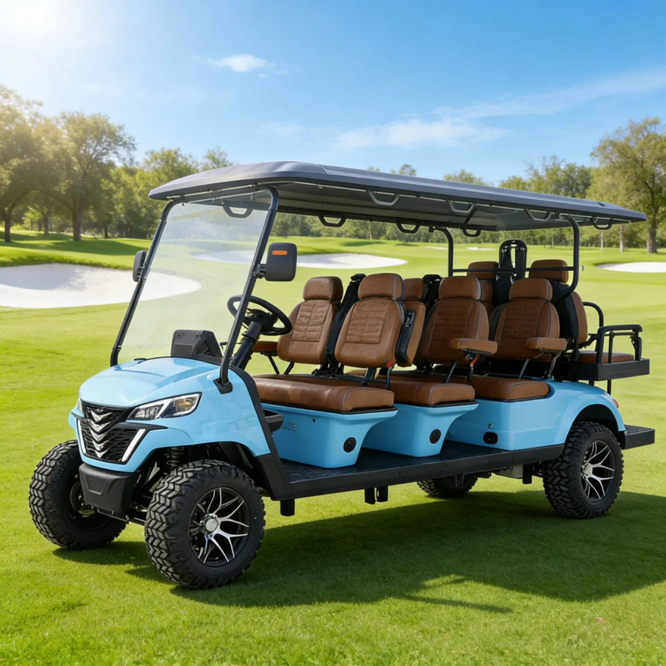 2026 Market Popular Cheaper 80/100/120 Km Mileage 4kw/5kw/7.5kw Motor 2, 4, 6, 8 Seater/Seats/Passenger/Person Electric Lifted Sightseeing Golf Buggy Car Cart