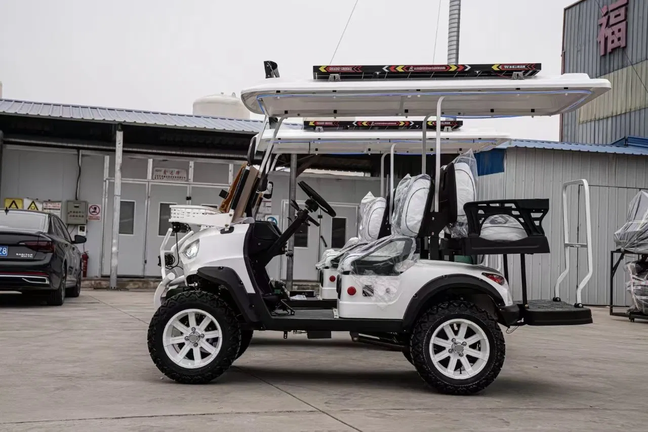 New 4 Seats Lifted Offroad Electric Hunting Golf Cart with Solar Panels for Sale