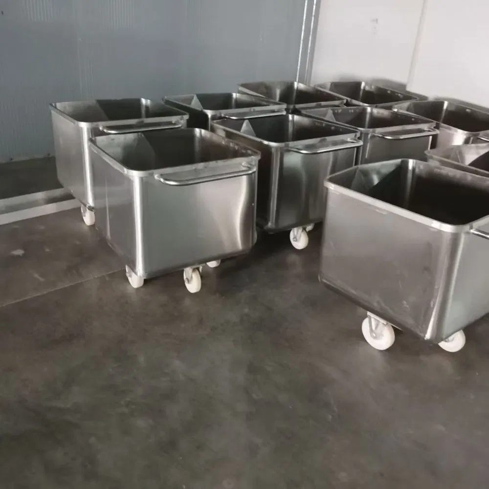 Durable Mobile Meat Transport Cart for Industrial Slaughtering and Processing Lines