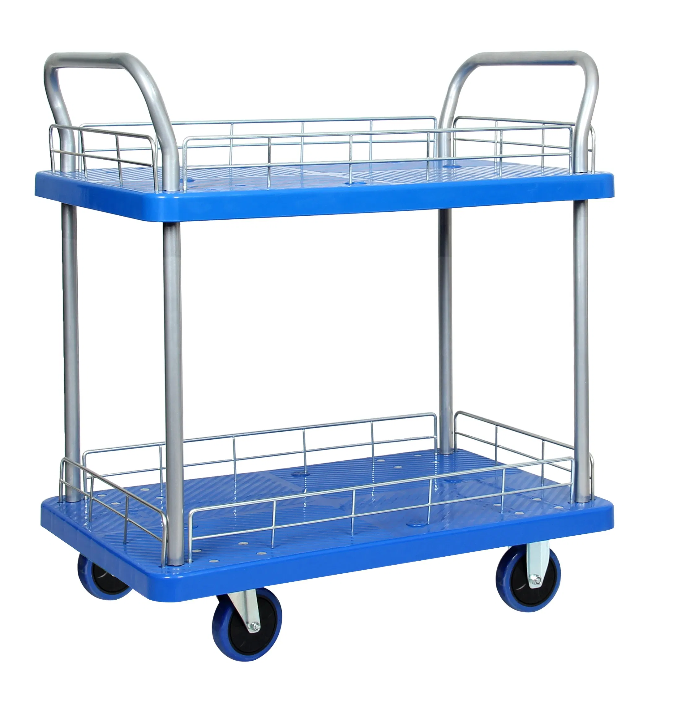 Workshop Non-Foldable Food Transport Cart 2-Tier/3-Tier Industrial Tool Trolley with High Quality