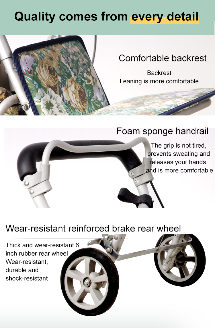 Shandong Haidike All Aluminum Alloy Foldable Seniors Shopping Cart