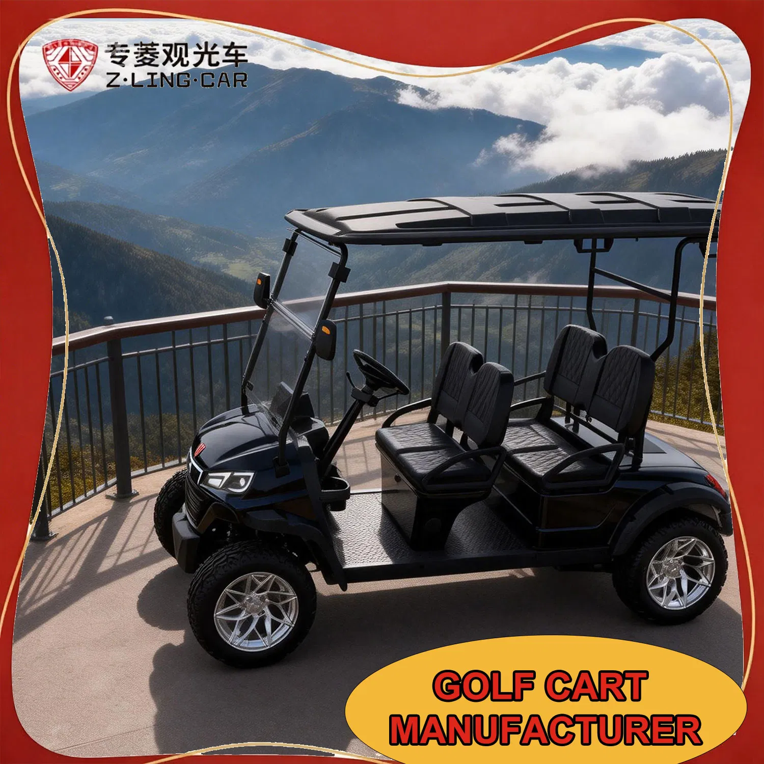 Zlingcar Campus 4 Seat Electric Golf Cart Student Transfer Vehicle Quiet and Safe Operation From China