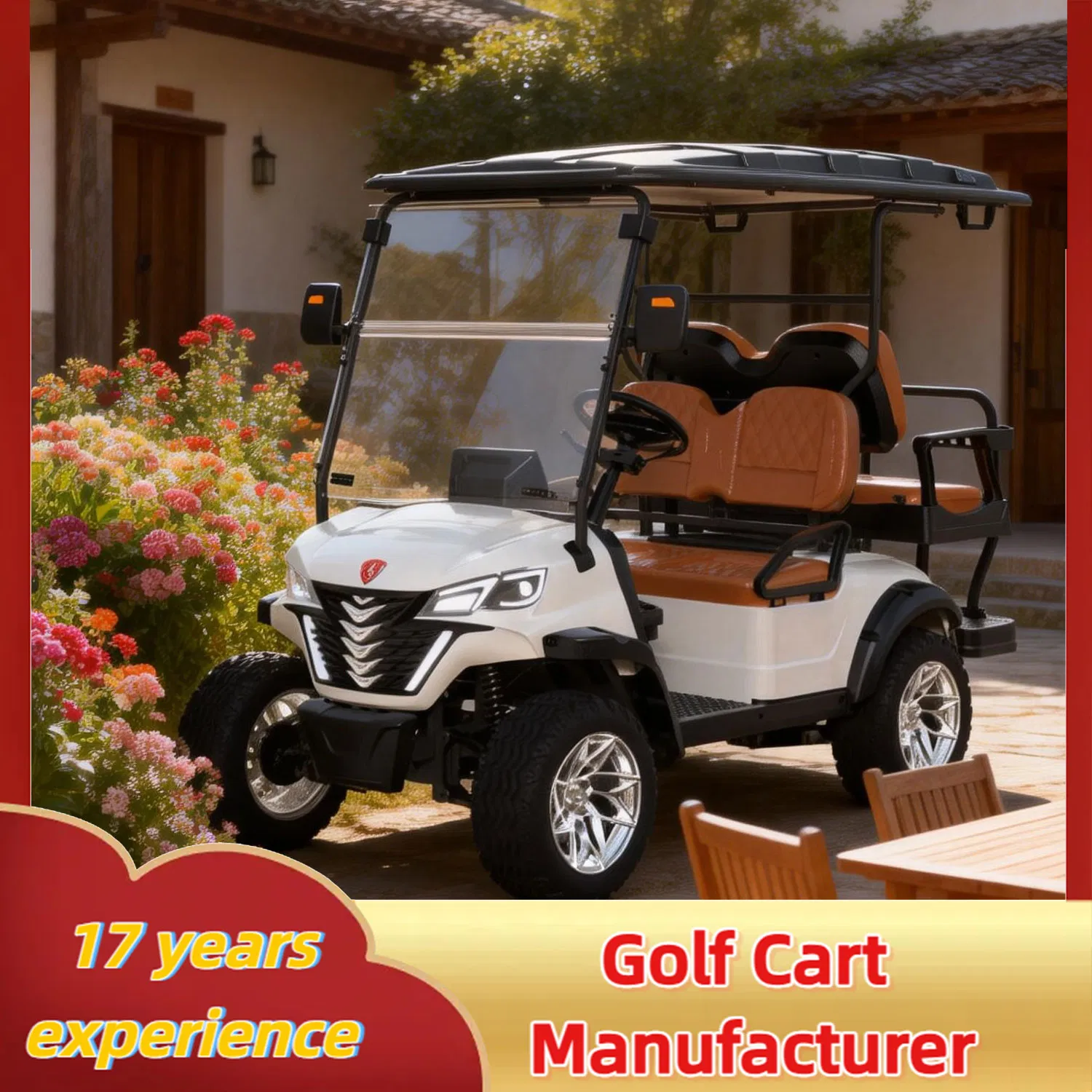 Zlingcar 4 Seater Electric Golf Cart Internal Shuttle for Airports Employee Commute Cart Made in China