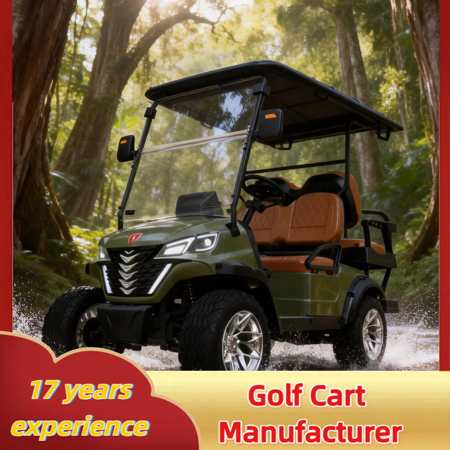 Zlingcar 4 Seater Electric Golf Cart Internal Shuttle for Airports Employee Commute Cart Made in China