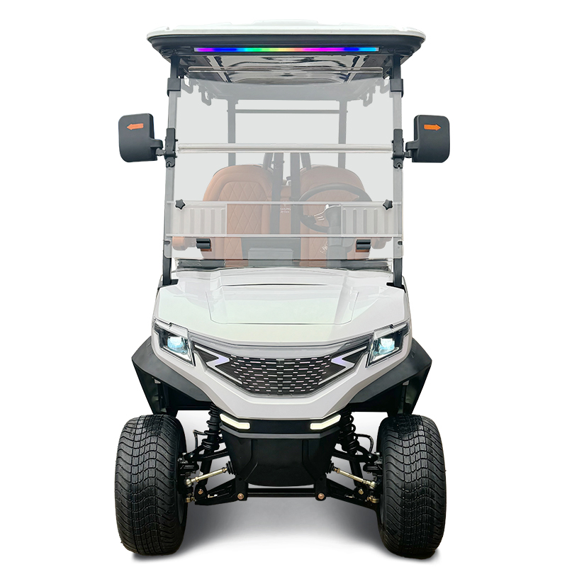 New White The Flash Mode Electric Golf Cart with 4 Seats and Lithium Battery