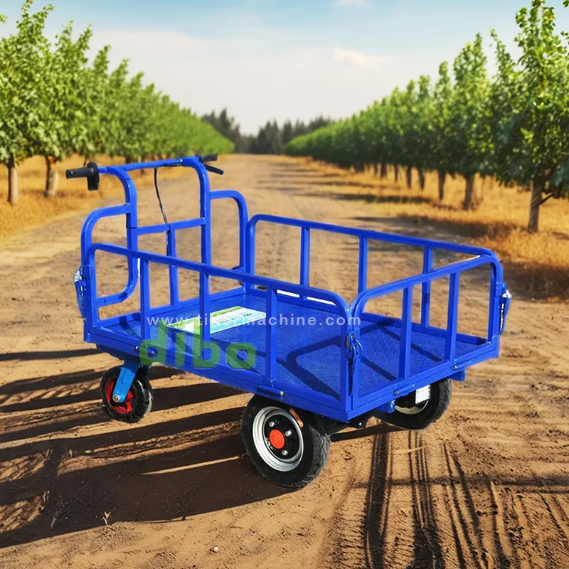 OEM Industrial Warehouse Electric Trolley Cart Agricultural 3 Wheels Wheelbarrow Home Handling Farming Orchard Climbing Transport Four-Wheeled Trolley