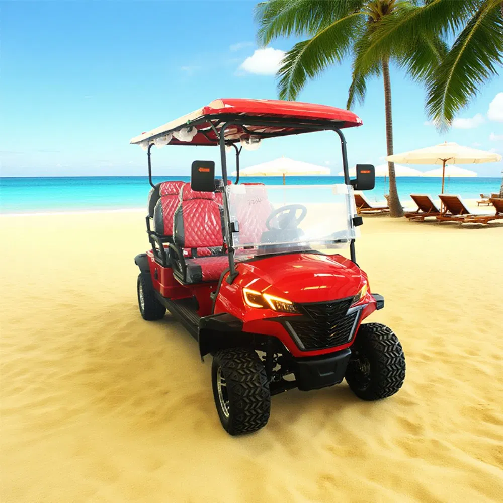 4 Wheel 6 Seats Golf Cart Electric Folding off-Road Scooter Golf Cart Scooter Electric Trolley