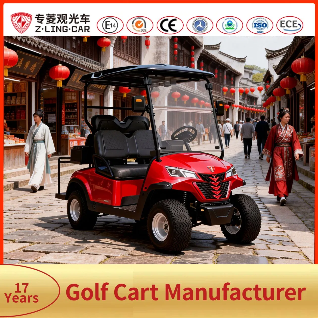 Zlingcar Farm and Ranch Utility Golf Cart Electric Vehicle with Tow Hitch off Road Golf Cart