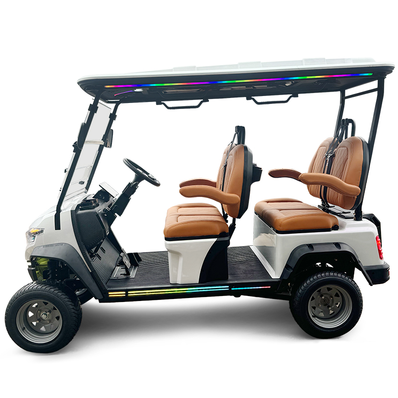 New White The Flash Mode Electric Golf Cart with 4 Seats and Lithium Battery