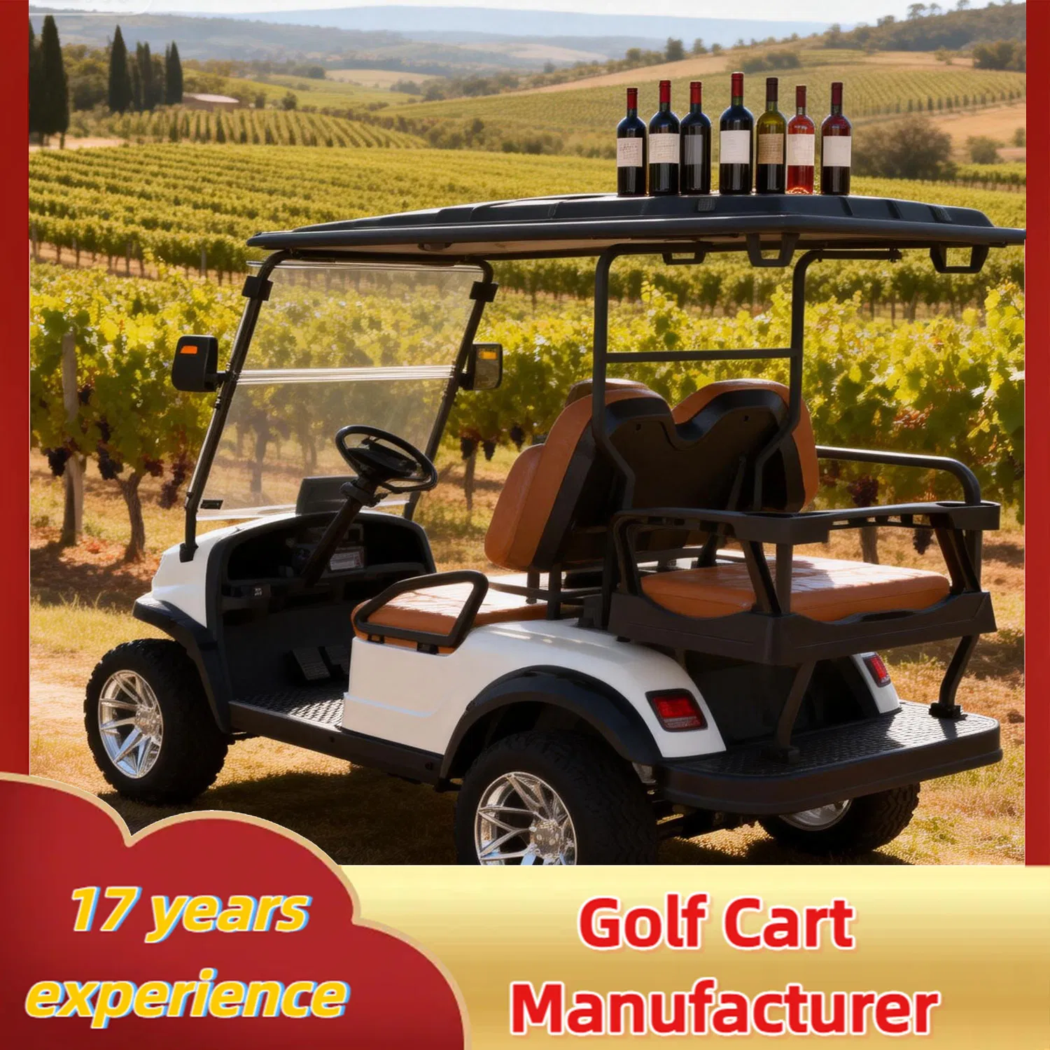 Zlingcar 4 Seater Electric Golf Cart Solar Charging Energy Recovery Range Upgraded Made in China