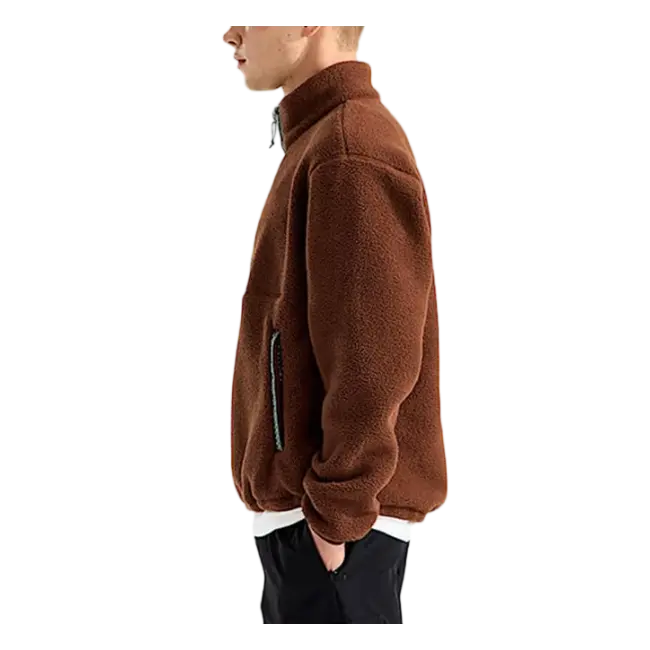 ODM OEM Men’s Brown Half-Zip Fleece Jacket Factories, Supplier