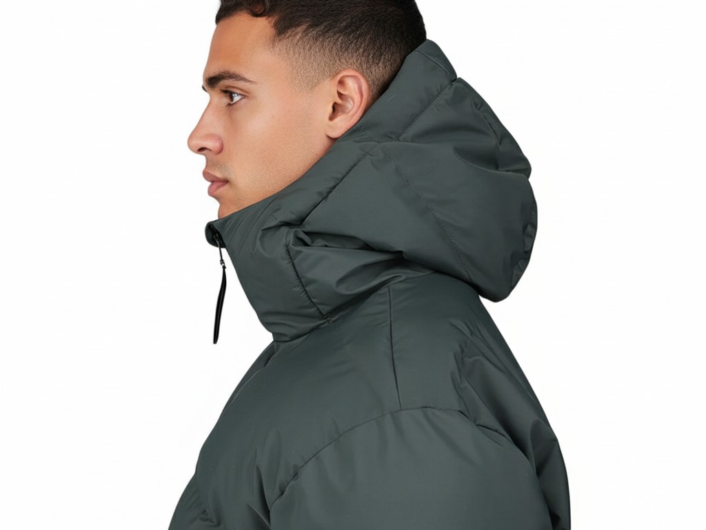 Custom Men's Mid-Length Hooded Puffer Jacket Manufacturer (3)