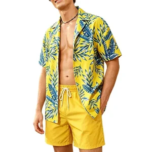 China OEM/ODM Men's 2-Piece Hawaiian Shirt & Shorts Set