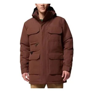 Brown Multi-Pocket Hooded Parka