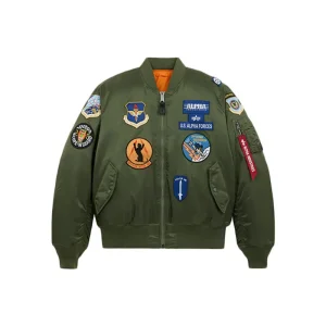 Embroidered Patches Bomber Jacket