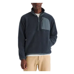 Navy Two-Tone Half-Zip Fleece Jacket