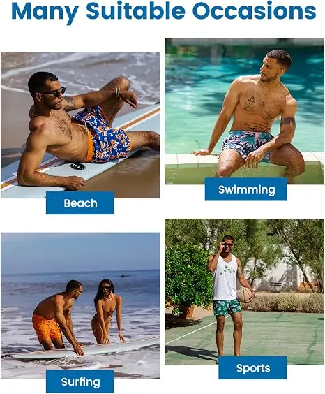 Custom Men's Camo Beach Shorts with Compression Liner Factories, Supplier