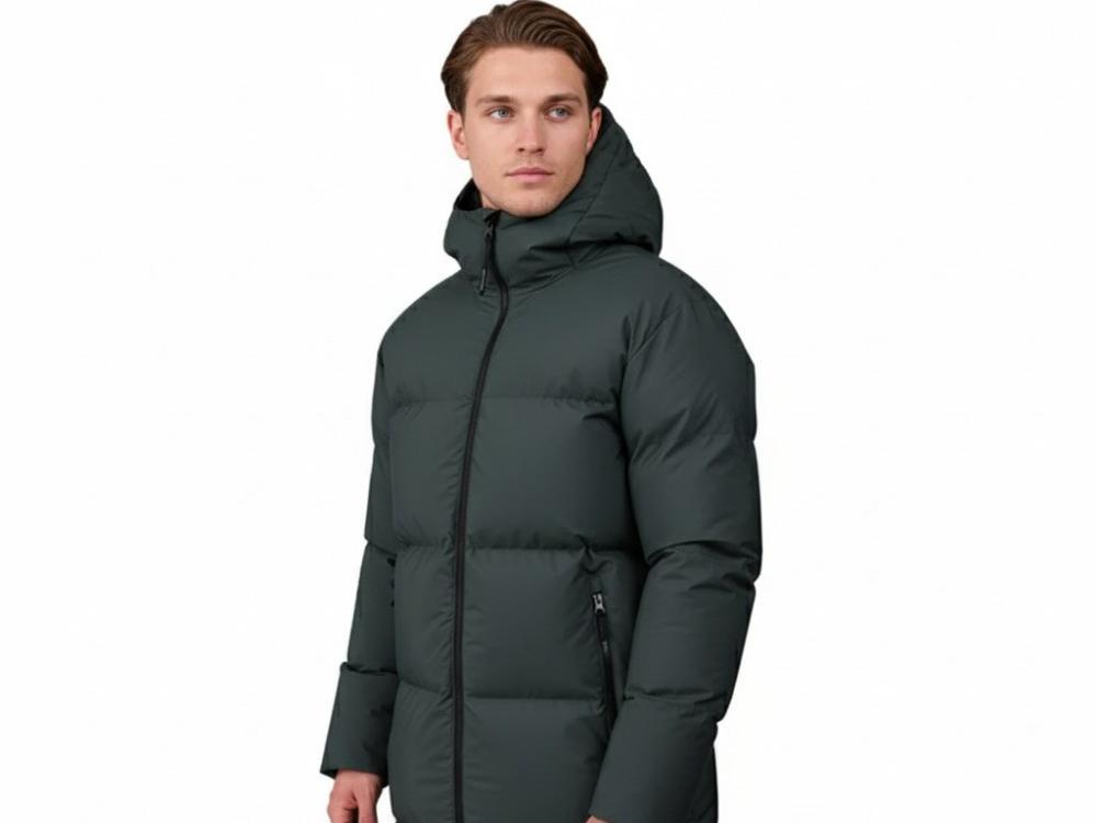 Custom Men's Mid-Length Hooded Puffer Jacket Manufacturer (1)