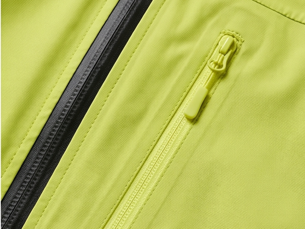 The fully taped waterproof zippers and chest pocket system