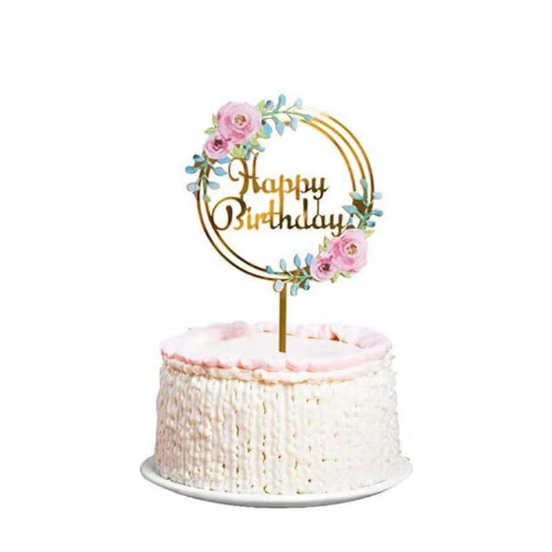 Wholesale Birthday Party Supplies Custom Acrylic Cake Toppers with Glittery Text